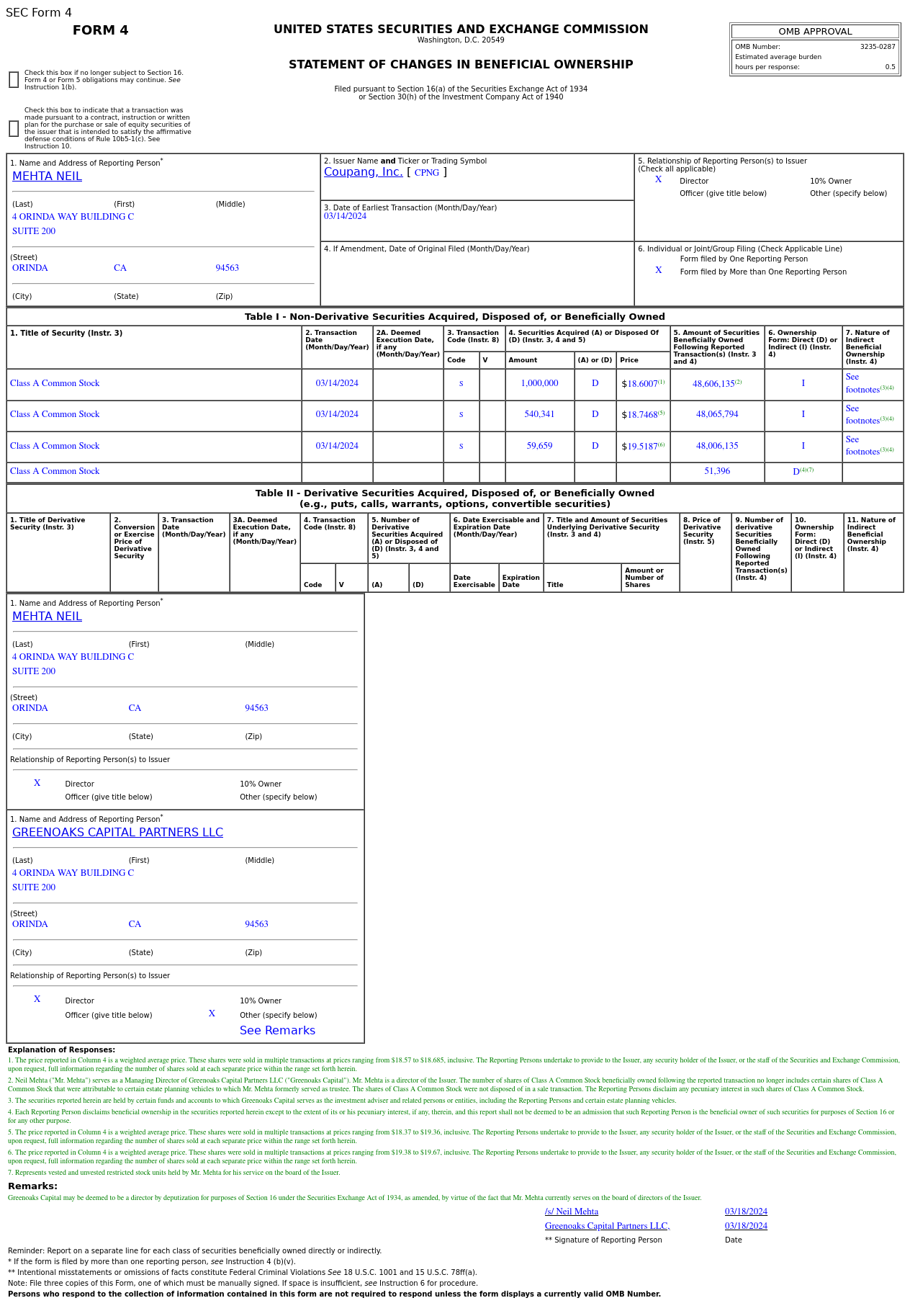 Coupang(CPNG.US)董事售出160万股普通股股份，价值约2,989.48万美元