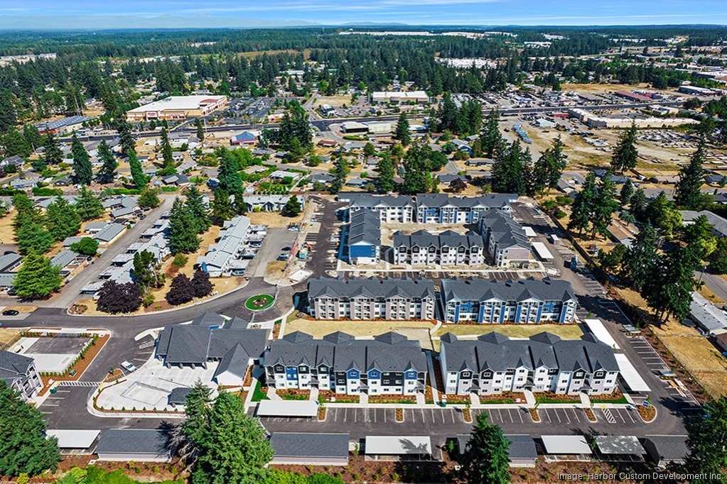The 177-unit Meadowscape apartment complex in Olympia has started lease-up. Construction is slated to finish in the fourth quarter. HARBOR CUSTOM DEVELOPMENT INC.