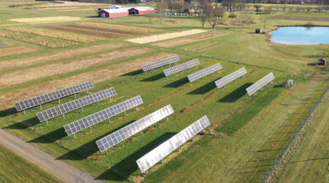 Snyder Research and Extension Farm in Pittstown used for hay production. credit: Advanced Solar Products (ASP)