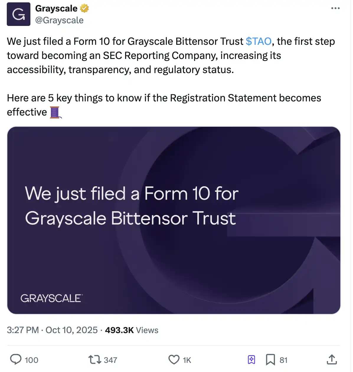 Grayscale and TAOX Join Forces as Bittensor Gears Up for Institutional  Adoption