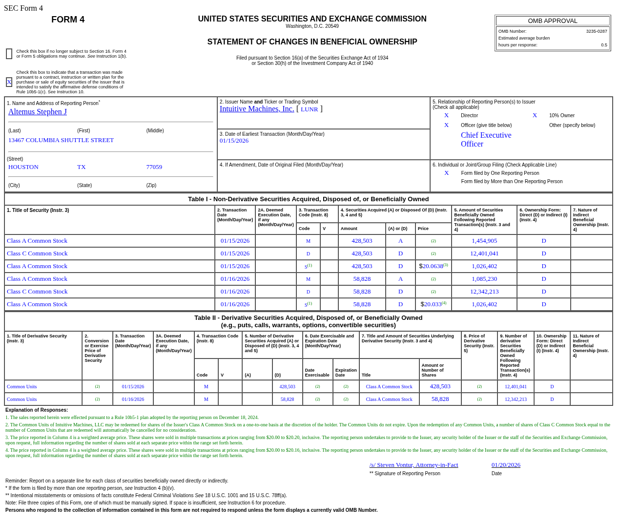 Intuitive Machines(LUNR.US)董事售出48.73万股普通股股份，价值约977.59万美元