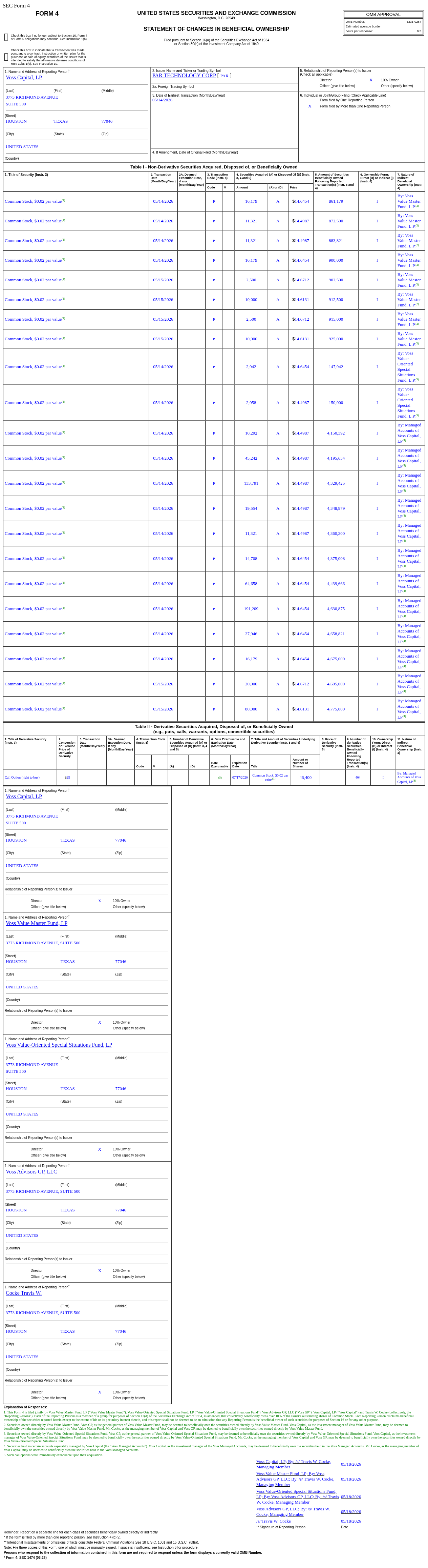 PAR Technology(PAR.US) 10% Shareholder Buys US$10.5 Million in Common Stock